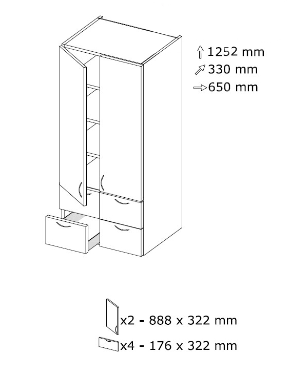 Komero NSP 65 L 650 x K 1252 Komero NSP 65 L 650 x K 1252